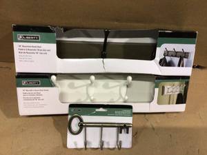 lot 94 image: Ruavista 18 in. Gray and Soft Iron Hook Rack by Liberty Customer Returns See Pictures 