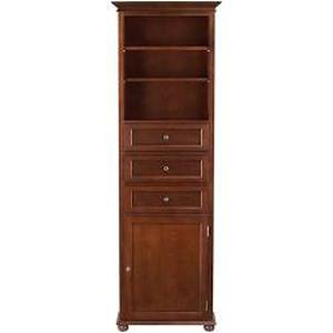 lot 112 image: Home Decorators Hampton Harbor 22 in. W x 10 in. D x 67-12 in. H Linen Cabinet in Sequoia not used see pictures