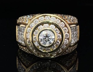 Mens Premium 5.00 Carat Diamond Ring in 18k Yellow Gold $16,800 Retail VIDEO