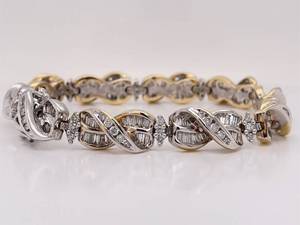 Impressive 5.00 Carat Diamond Braided Infinity Style Estate Bracelet with Hidden Clasp in 14k Two-Tone Gold $14,500 Retail