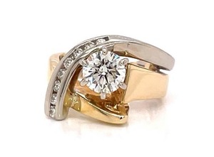 1.00 Carat Diamond 14k White & Yellow Gold Free Form Custom Estate Ring  $9,700 Retail VIDEO