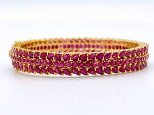 22 Carats of Raspberry Natural Rubies in a Spectacular 22kt Yellow Gold Bracelet $21,500 Retail VIDEO