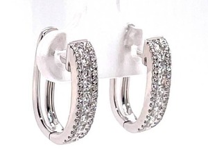 Brand New 0.62 Carat Oval Diamond Hinged Hoop Earrings in 14k White Gold $3,750 Retail VIDEO