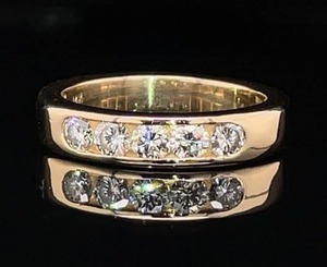 Classy .80 Carat Channel Set Ring in 14k Yellow Gold $3850 Retail