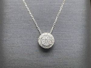 High Grade .36 Carat Diamond Cluster Necklace in 14k White Gold $2,999 Retail VIDEO