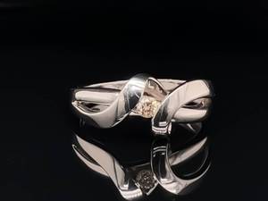 Ladies Natural Champagne Diamond Estate Ring in White Gold $1,750 Retail
