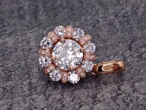 Impressive Designer 2.83 Carat Center and Halo Diamond Pendant in 18k Rose Gold $14,500 Retail VIDEO