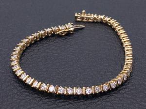 Stunning 2.95 Carat Diamond Straight Bar Tennis Bracelet in 14k Yellow Gold $6,850 Retail VIDEO