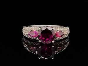 Rich Grape Garnet and Diamond Estate Ring VIDEO