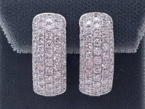 Upscale 2.33 Carat Diamond Pave Set Hoop Earrings in 18k White Gold $9000 Retail VIDEO