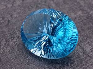 Brilliant 46.34 Carat Fancy Cut Concave Star Burst Swiss Blue Topaz $1500 Retail