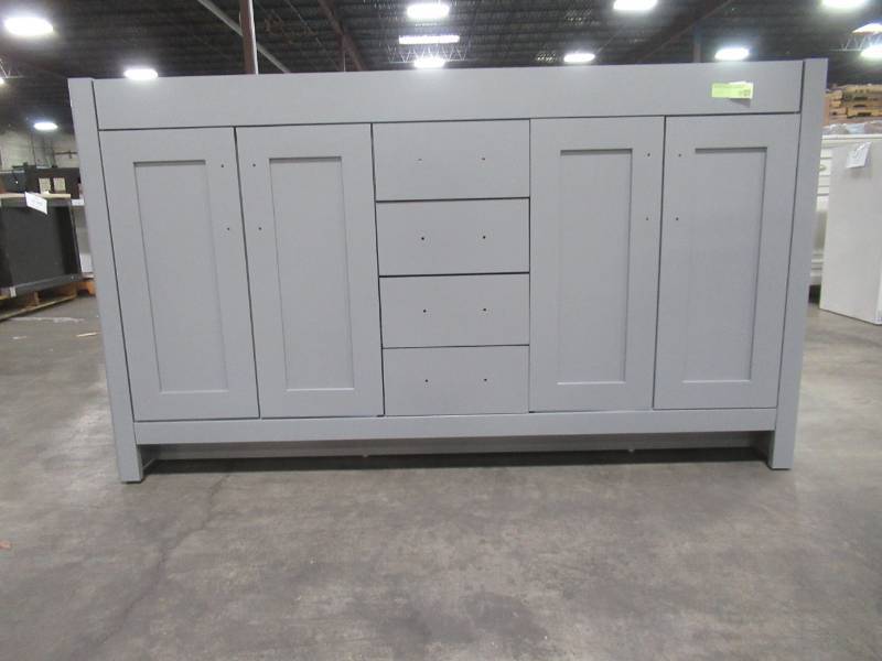 lot 407 image: Home Decorators Collection Westcourt 60 in. W x 21 in. D x 34 in. H Bath Vanity Cabinet Only in Sterling Gray WT60-ST