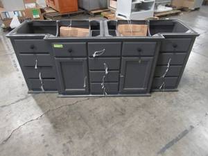 lot 211 image: Home Decorators Collection Heartside 72 in. W x 23 in. D Vanity in Dark Charcoal Heartside 72C