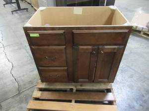 lot 222 image: Bathroom Vanity Cabinet 36 in. W in Brown 2218585
