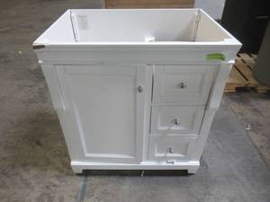 lot 239 image: Foremost Naples 30 in. W x 21-78 in. D x 34 in. H Vanity Cabinet Only in White NAWA3021D