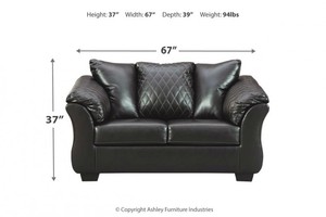 lot 64 image: Signature Design by Ashley Betrillo Loveseat Black, 4050235 - BRAND NEW - NO RESERVE