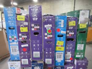 lot 11 image: UNTOUCHED Wholesale Pallet of 40 43 50 & 55 Smart Ultra HD TVs - $ 4,119.84 RETAIL VALUE