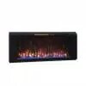 lot 49 image: Helen 48 in. Wall-Mount Electric Fireplace in Black by Classic Flame