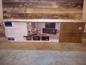 lot 66 image: Insignia - TV Cabinet for Most Flat-Panel TVs Up to 75 - Brown