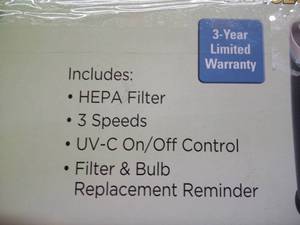 lot 71 image: GermGuardian - 167 Sq Ft 4-in-1 True HEPA Air Purifier - BlackSilver