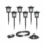 Low Voltage Black Outdoor Integrated LED Landscape Path Light (6-Pack Kit)