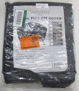lot 469 image: Sunnydaze Decor 40 in. Black Durable Weather-Resistant Round Fire Pit Cover