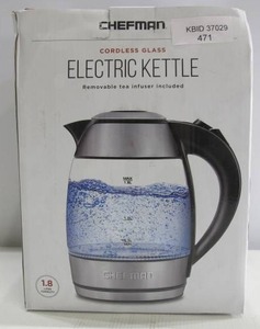 lot 471 image: Chefman 1.8L Color-Changing Glass Electric Kettle - RJ11-17-CTI