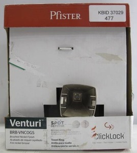 lot 477 image: Pfister Venturi Towel Ring in Spot Defense Brushed Nickel