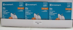 lot 480 image: EcoSmart 12-Pack 4 in. White Integrated LED Recessed Trim, Soft White