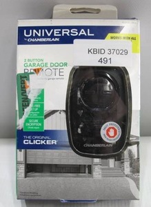 lot 491 image: Chamberlain Universal 2-Button Garage Door Remote Opener KLIK3U-BK2