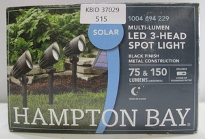 lot 515 image: Hampton Bay Solar Black LED 75-150 Lumen High-Low 3-Head Metal Spotlight