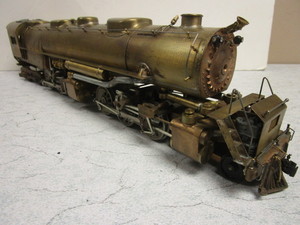 lot 174 image: VINTAGE BRASS O GAUGE TRAIN LOCOMOTIVE, 19 LONG, W 1940 ROLLIN J. LOBAUGH BLUEPRINTS,