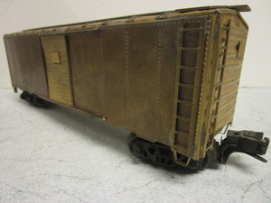 lot 188 image: VINTAGE BRASS O GAUGE TRAIN CAR