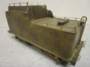 lot 196 image: VINTAGE BRASS O GAUGE TRAIN CAR