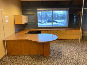 lot 1 image: KIMBALL Office Desk with Cabinets