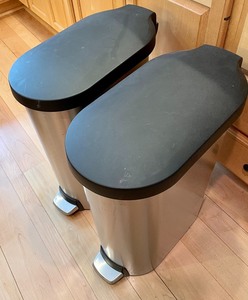 lot 201 image: Two Simplehuman Stainless Steel Garbage Cans