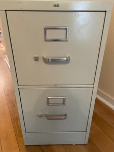 lot 208 image: Two Drawer Metal File Cabinet
