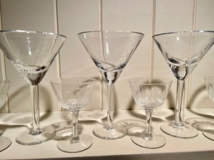lot 82 image: Clear Martini and Cordial Glasses