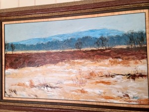 lot 2 image: Scenic Oil on Canvas Martells Landing  by James Wilcox Dimmers