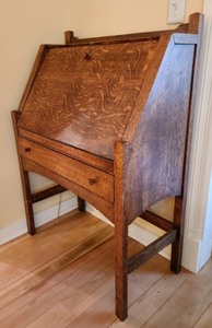 lot 4 image: Vintage Quarter Sawn Secretary