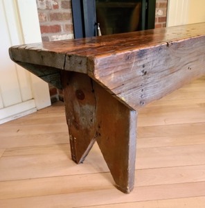 lot 27 image: Amazing Primitive Wood Bench