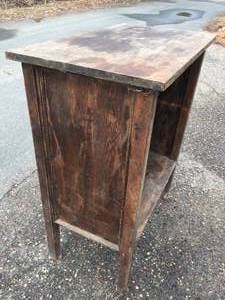 lot 296 image: Vintage Wooden Storage Cabinet on Wheels