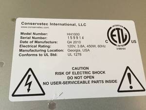 lot 299 image: Conservetec Wall Mount Electric Heater