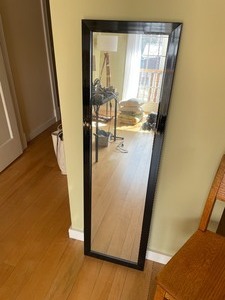 lot 241 image: Black Edged Full Length Mirror