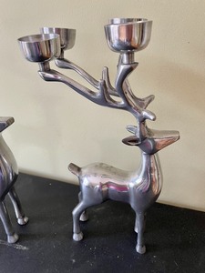 lot 249 image: 2 Reindeer Votive Holders
