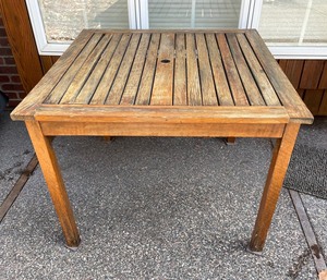 lot 406 image: Wooden Table with Umbrella Hole