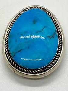 lot 431 image: Sterling Silver Belt Buckle by Paul Livingston - Navajo Artist