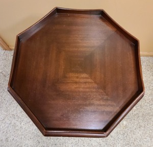 lot 13 image: Vintage Wood Octagon Accent Table