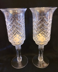 lot 41 image: Pretty Glass and Crystal Candleholders