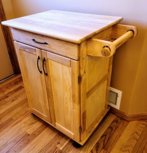 lot 75 image: Rolling Wood Kitchen Storage Cart